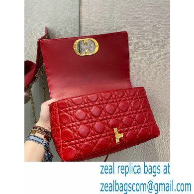 Dior Large Caro Bag in Soft Cannage Calfskin Red 2021