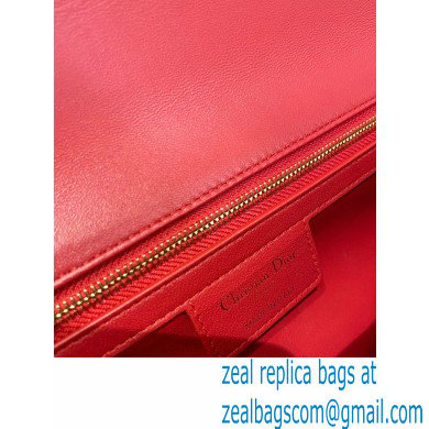 Dior Large Caro Bag in Soft Cannage Calfskin Red 2021