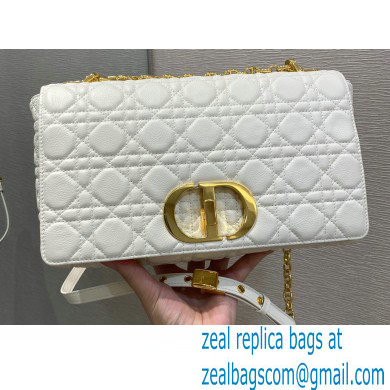 Dior Large Caro Bag in Soft Cannage Calfskin White 2021