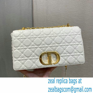 Dior Large Caro Bag in Soft Cannage Calfskin White 2021 - Click Image to Close