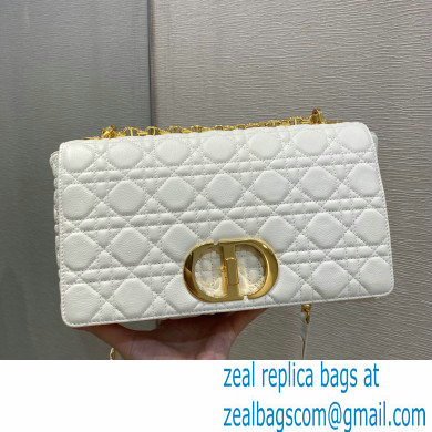 Dior Large Caro Bag in Soft Cannage Calfskin White 2021