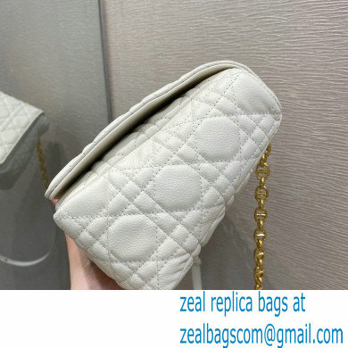 Dior Large Caro Bag in Soft Cannage Calfskin White 2021