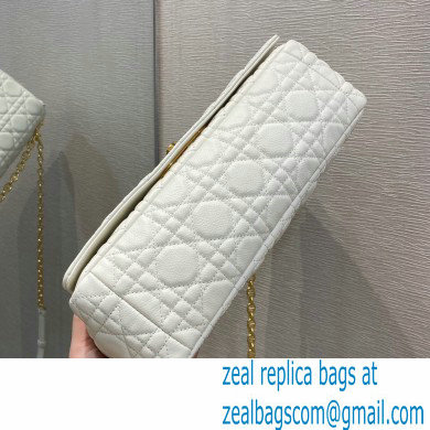 Dior Large Caro Bag in Soft Cannage Calfskin White 2021