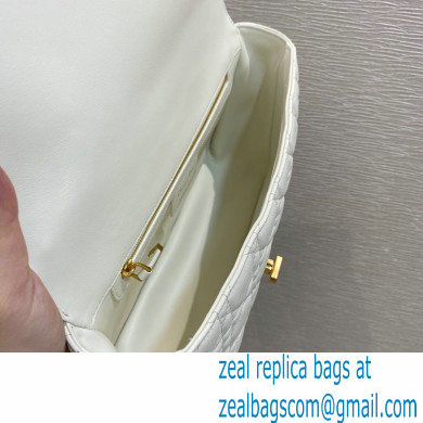 Dior Large Caro Bag in Soft Cannage Calfskin White 2021