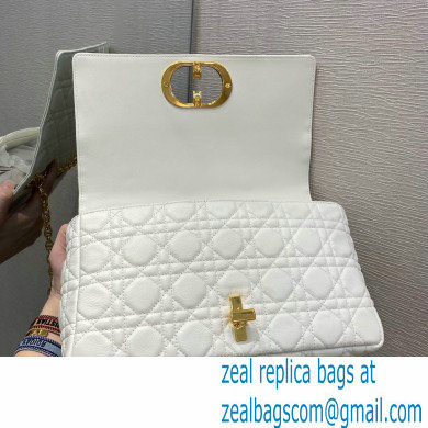 Dior Large Caro Bag in Soft Cannage Calfskin White 2021 - Click Image to Close