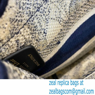 Dior Mini Book Tote Bag in Blue Toile de Jouy Embroidery 2021