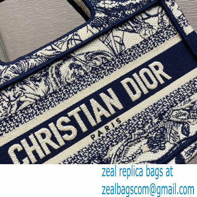 Dior Mini Book Tote Bag in Blue Toile de Jouy Embroidery 2021