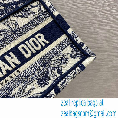 Dior Mini Book Tote Bag in Blue Toile de Jouy Embroidery 2021