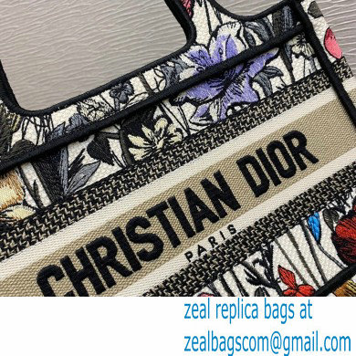 Dior Mini Book Tote Bag in Multicolor Mille Fleurs Embroidery 2021 - Click Image to Close