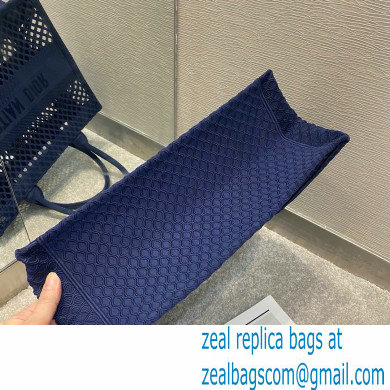 Dior Small Book Tote Bag in Blue Mesh Embroidery 2021