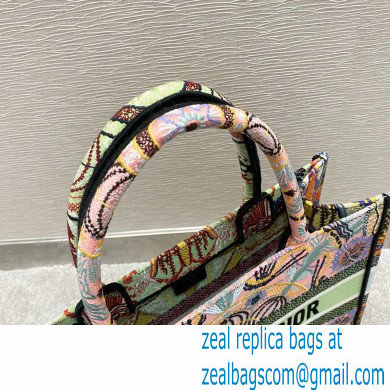 Dior Small Book Tote Bag in Multicolor Lights Embroidery 2021