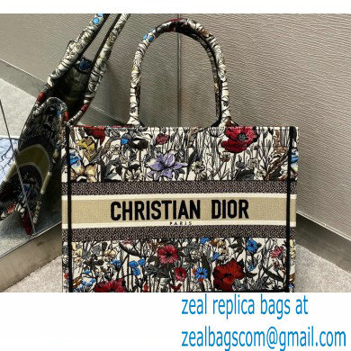 Dior Small Book Tote Bag in Multicolor Mille Fleurs Embroidery 2021 - Click Image to Close