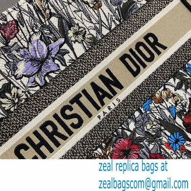 Dior Small Book Tote Bag in Multicolor Mille Fleurs Embroidery 2021 - Click Image to Close