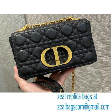Dior Small Caro Bag in Soft Cannage Calfskin Black 2021