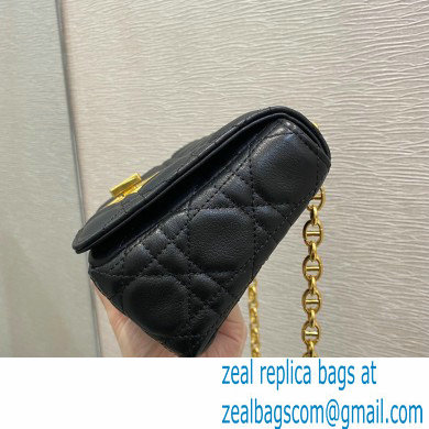 Dior Small Caro Bag in Soft Cannage Calfskin Black 2021