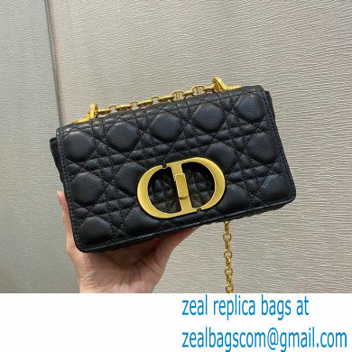 Dior Small Caro Bag in Soft Cannage Calfskin Black 2021