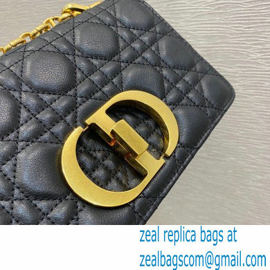 Dior Small Caro Bag in Soft Cannage Calfskin Black 2021