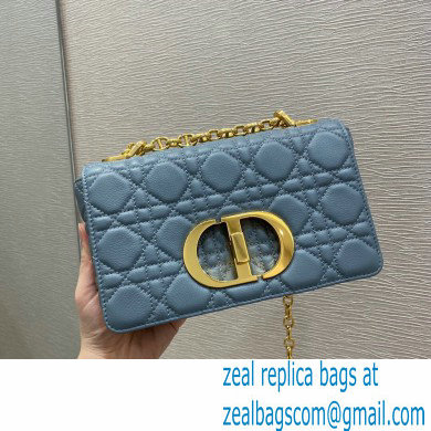 Dior Small Caro Bag in Soft Cannage Calfskin Cloud Blue 2021