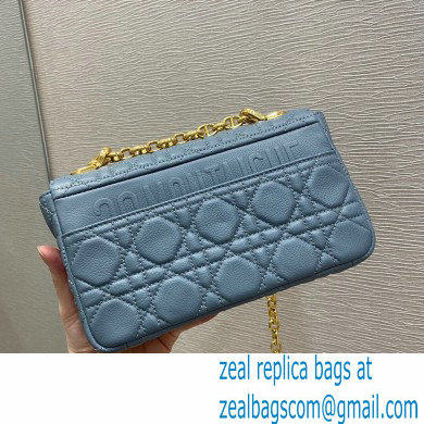 Dior Small Caro Bag in Soft Cannage Calfskin Cloud Blue 2021 - Click Image to Close