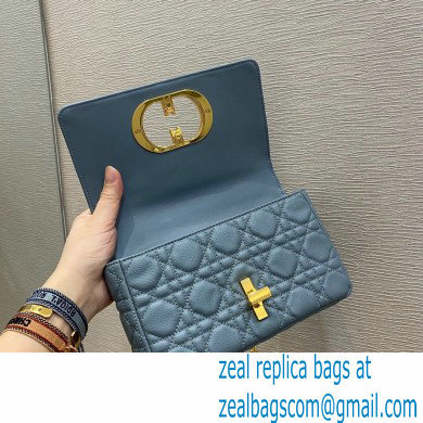 Dior Small Caro Bag in Soft Cannage Calfskin Cloud Blue 2021