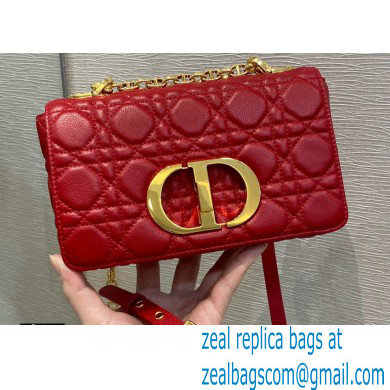 Dior Small Caro Bag in Soft Cannage Calfskin Red 2021