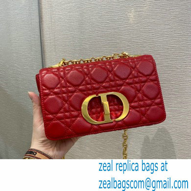 Dior Small Caro Bag in Soft Cannage Calfskin Red 2021