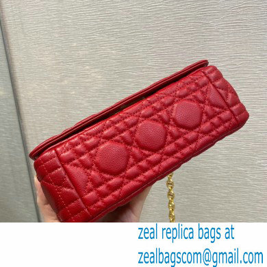 Dior Small Caro Bag in Soft Cannage Calfskin Red 2021