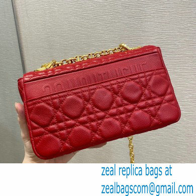 Dior Small Caro Bag in Soft Cannage Calfskin Red 2021