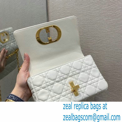 Dior Small Caro Bag in Soft Cannage Calfskin White 2021