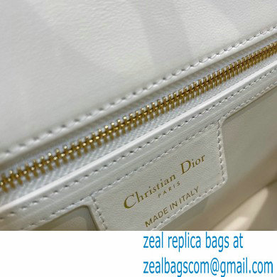 Dior Small Caro Bag in Soft Cannage Calfskin White 2021