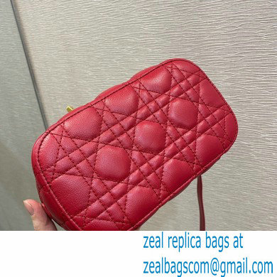 Dior Small Diortravel Vanity Case Bag in Cannage Lambskin Red 2021