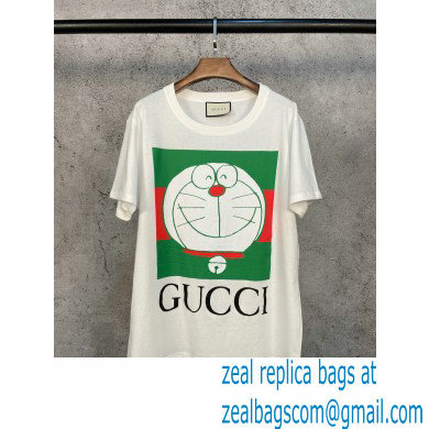 Doraemon x Gucci cotton T-shirt 615044 WHITE 2021 - Click Image to Close