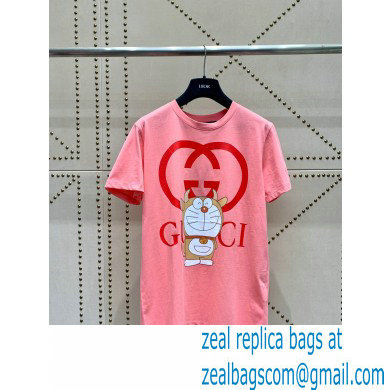 Doraemon x Gucci oversize T-shirt 616036 pink 2021 - Click Image to Close