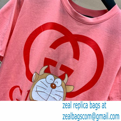 Doraemon x Gucci oversize T-shirt 616036 pink 2021 - Click Image to Close