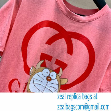 Doraemon x Gucci oversize T-shirt 616036 pink 2021