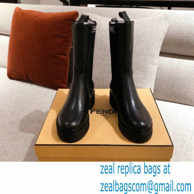 Fendi Black Leather Biker Ankle Boots 01 2021 - Click Image to Close