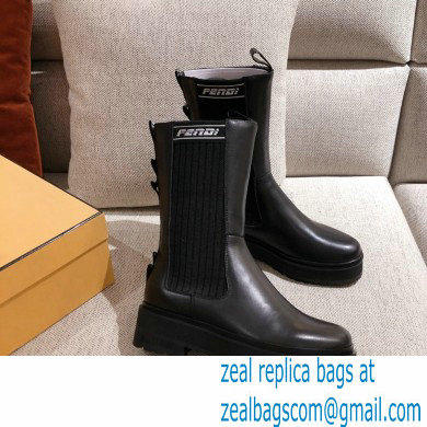 Fendi Black Leather Biker Ankle Boots 01 2021 - Click Image to Close