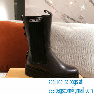 Fendi Black Leather Biker Ankle Boots 01 2021