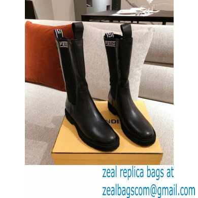 Fendi Black Leather Biker Ankle Boots 03 2021 - Click Image to Close