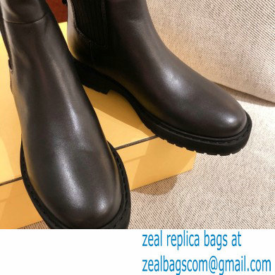 Fendi Black Leather Biker Ankle Boots 03 2021