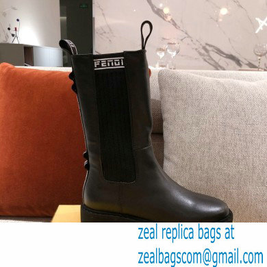 Fendi Black Leather Biker Ankle Boots 03 2021 - Click Image to Close