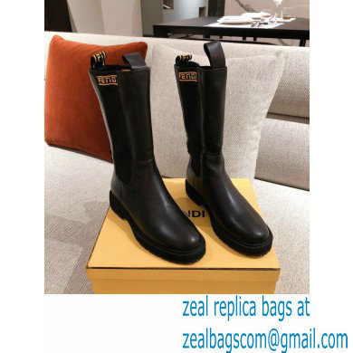 Fendi Black Leather Biker Ankle Boots 04 2021 - Click Image to Close