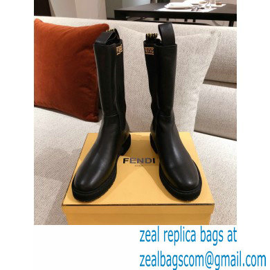 Fendi Black Leather Biker Ankle Boots 04 2021 - Click Image to Close