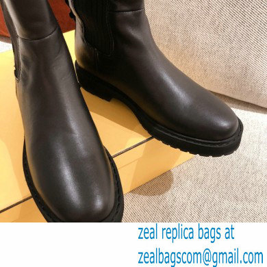 Fendi Black Leather Biker Ankle Boots 04 2021