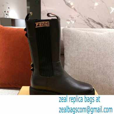 Fendi Black Leather Biker Ankle Boots 04 2021