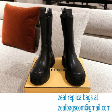 Fendi Black Leather Biker Ankle Boots 05 2021 - Click Image to Close