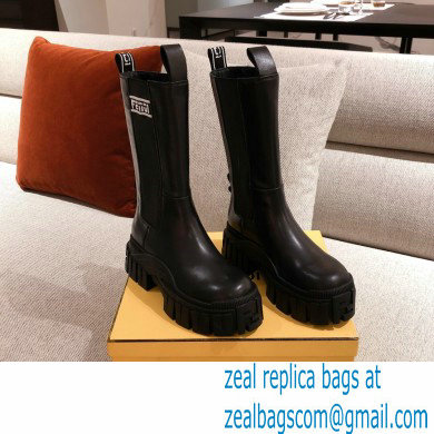 Fendi Black Leather Biker Ankle Boots 05 2021 - Click Image to Close