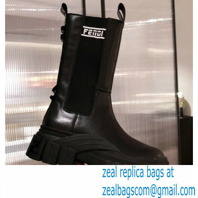 Fendi Black Leather Biker Ankle Boots 05 2021 - Click Image to Close