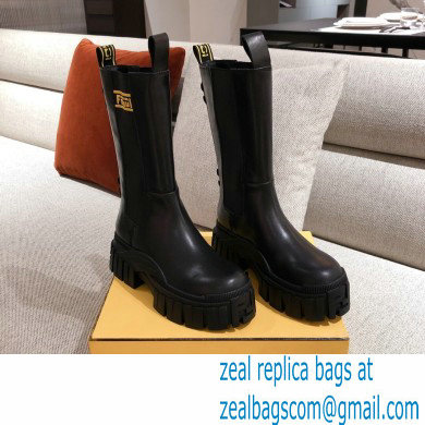 Fendi Black Leather Biker Ankle Boots 06 2021