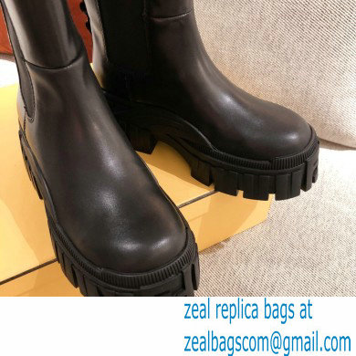 Fendi Black Leather Biker Ankle Boots 06 2021